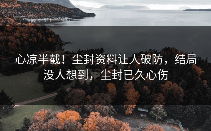 心凉半截！尘封资料让人破防，结局没人想到，尘封已久心伤
